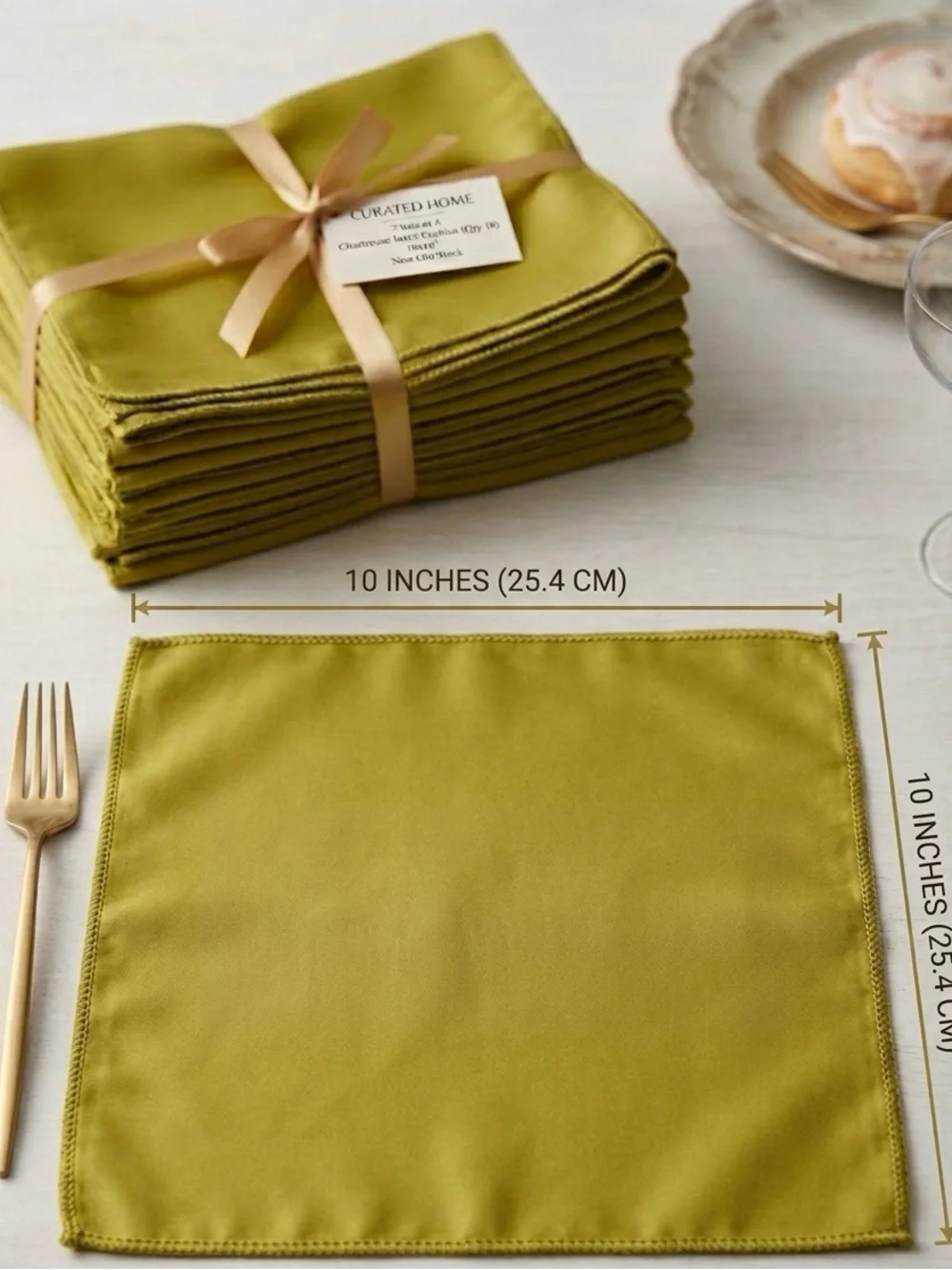 28 Olive Gold Shimmer Cocktail Napkins 10x10 Wedding Event Decor NWOT